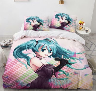 Miku Hatsune Anime 2tlg.3tlg Bettwasche Bettwaschegarnitur Deckenbezug Bedding