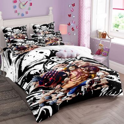 One Piece Luffy 2tlg Bettwasche Bettwaschegarnitur Deckenbezug Kopfkissenbezug