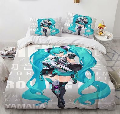 Miku Hatsune Anime 2tlg.3tlg Bettwasche Bettwaschegarnitur Deckenbezug Bedding