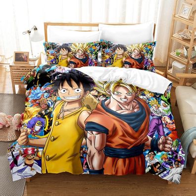 One Piece Luffy 2tlg Bettwasche Bettwaschegarnitur Deckenbezug Kopfkissenbezug