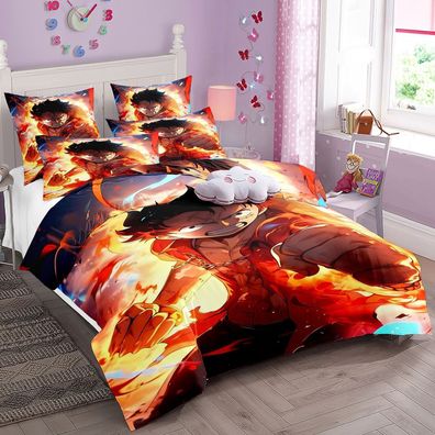 One Piece Luffy 2tlg Bettwasche Bettwaschegarnitur Deckenbezug Kopfkissenbezug