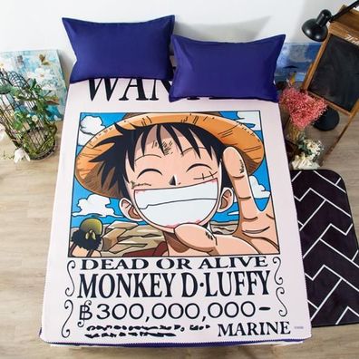 One Piece Luffy Ruffy Anime Manga Spannbettlaken Spannbetttucher Sheet Bedsheet