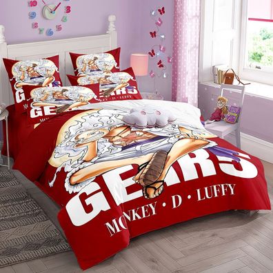 One Piece Luffy 2tlg Bettwasche Bettwaschegarnitur Deckenbezug Kopfkissenbezug