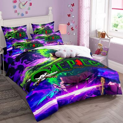 One Piece Zoro 2tlg Bettwasche Bettwaschegarnitur Deckenbezug Kopfkissenbezug