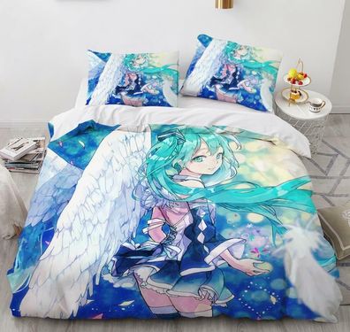 Miku Hatsune Anime 2tlg.3tlg Bettwasche Bettwaschegarnitur Deckenbezug Bedding