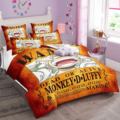 One Piece Luffy 2tlg Bettwasche Bettwaschegarnitur Deckenbezug Kopfkissenbezug