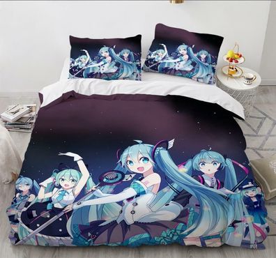 Miku Hatsune Anime 2tlg.3tlg Bettwasche Bettwaschegarnitur Deckenbezug Bedding