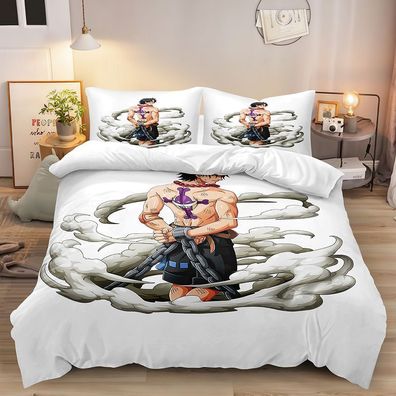 One Piece D. ACE 2tlg Bettwasche Bettwaschegarnitur Deckenbezug Kopfkissenbezug