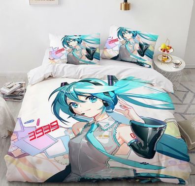 Miku Hatsune Anime 2tlg.3tlg Bettwasche Bettwaschegarnitur Deckenbezug Bedding