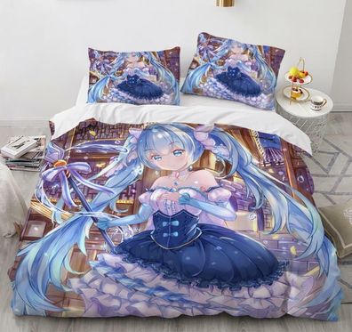 Miku Hatsune Anime 2tlg.3tlg Bettwasche Bettwaschegarnitur Deckenbezug Bedding