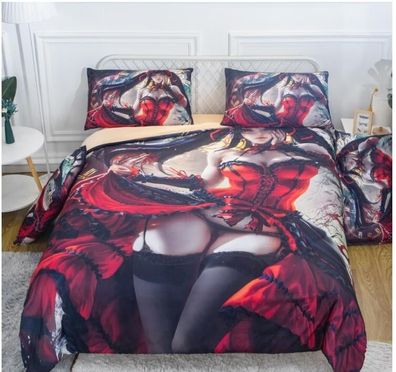 DATE A LIVE Anime 3tlg.4tlg Bettwasche Bettwaschegarnitur Deckenbezug Bedding