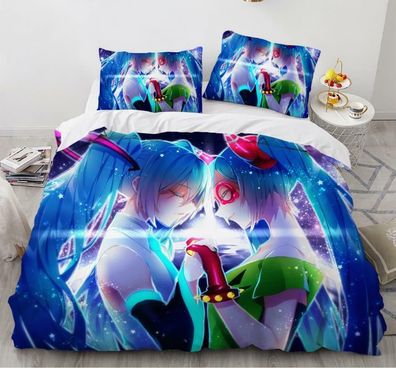 Miku Hatsune Anime 2tlg.3tlg Bettwasche Bettwaschegarnitur Deckenbezug Bedding