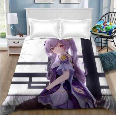 Genshin Impact Game Manga bettlaken betttucher Sheet Bedsheet Bettwaren