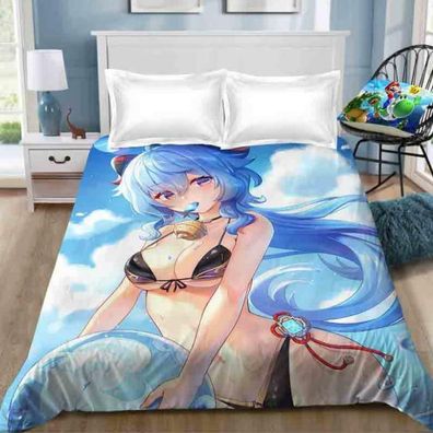 Genshin Impact Game Manga bettlaken betttucher Sheet Bedsheet Bettwaren