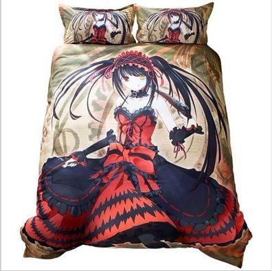 DATE A LIVE Kurumi Tokisaki 3tlg.4tlg. Bettwasche Bettwaschegarnitur Deckenbezug