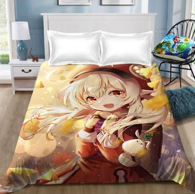 Genshin Impact Game Manga bettlaken betttucher Sheet Bedsheet Bettwaren