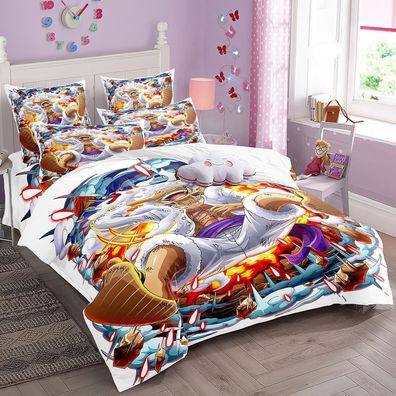 One Piece Luffy 2tlg Bettwasche Bettwaschegarnitur Deckenbezug Kopfkissenbezug