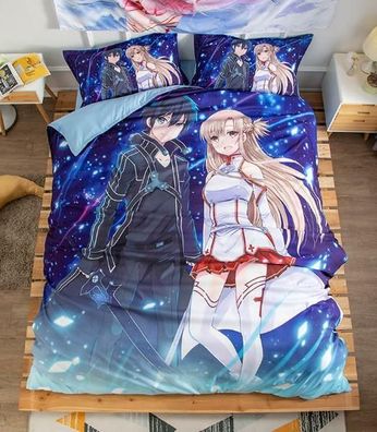 Sword Art Online 3tlg.4tlg Bettwasche Bettwaschegarnitur Deckenbezug Bedding Set