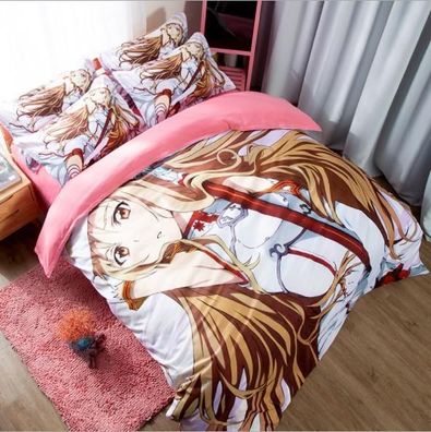 Sword Art Online Asuna SAO 3tlg.4tlg. Bettwasche Bettwaschegarnitur Deckenbezug