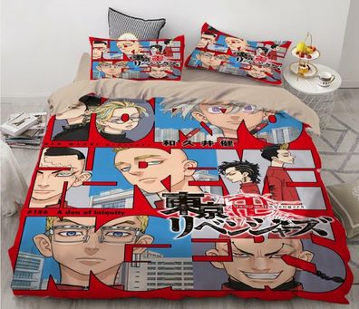 Tokyo Revengers 3tlg.4tlg Bettwasche Bettwaschegarnitur Deckenbezug Bedding Set