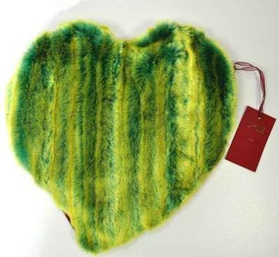Wärmflasche Herz Uhle 1.3L grün Webpelz Naturkautschuk