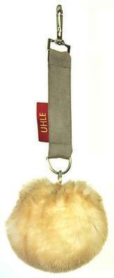 Anhänger Bommel Uhle beige meliert 9cm Webpelz