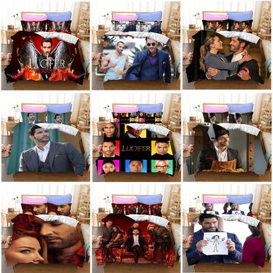 Lucifer Season 6 3D Bettbezug Kissenbezuge 2/3pcs Bettwasche-Set Single Double