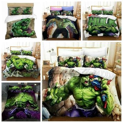 Avengers Hulk Bettbezug Kissenbezuge Deckenbezug Bettwasche-Set Single Double