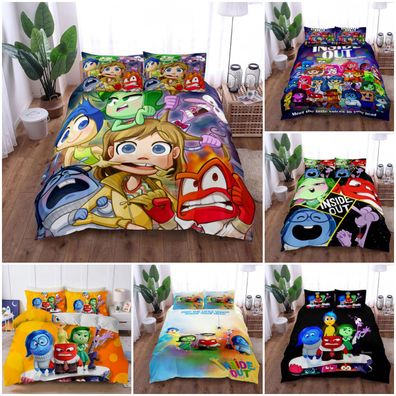 Inside#Out Cartoon 3D Bettbezug Kissenbezuge 2/3pcs Bettwasche-Set Single Double