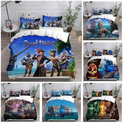 Sea of Thieves Shadowmaw Megalodon Bettbezug Kissenbezuge 2/3pcs Bettwasche-Set