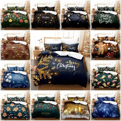 Xmas Gingerbread Man Bettbezug Kissenbezuge 2/3pcs Bettwasche-Set Single Double