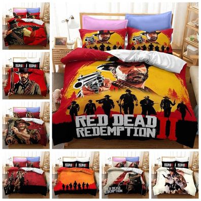 Red Dead Redemption 3D Bettbezug Kissenbezuge 2/3pc Bettwasche-Set Single Double