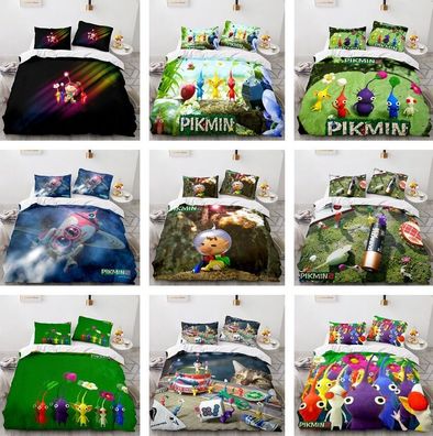 Cosplay PIKMIN 3D Bettbezug Bettwasche Set Kissenbezug Quilt Single Double Size