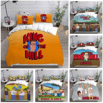 Cosplay King of the Hill 3D Bettbezug Bettwasche Set Kissenbezug Quilt Single