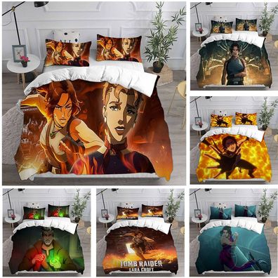 Tomb Raider The Legend of Lara Croft Bettbezug Bettwasche Set Kissenbezug Quilt