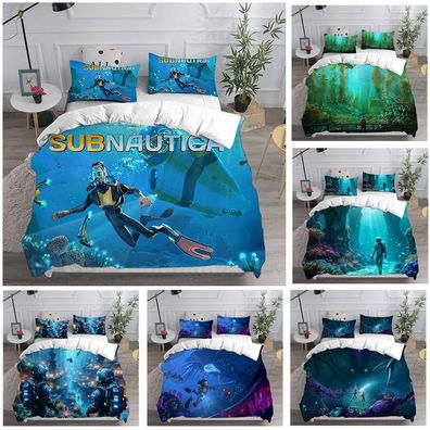 Cosplay Subnautica Reaper Leviathan 3D Bettbezug Bettwasche Set Kissenbezug