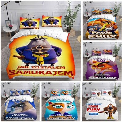 Paws of Fury The Legend of Hank 3D Bettbezug Bettwasche Set Kissenbezug Quilt