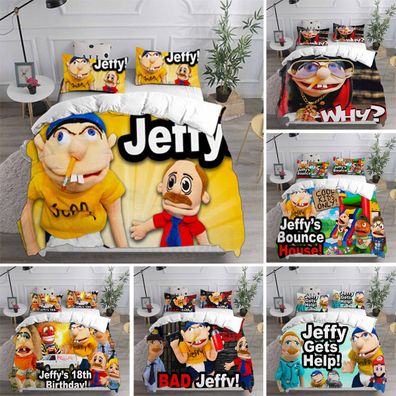 Cosplay Jeffy 3D Bettwasche Set 2/3tlg Bettbezug Kissenbezug Einzel/Doppel Size