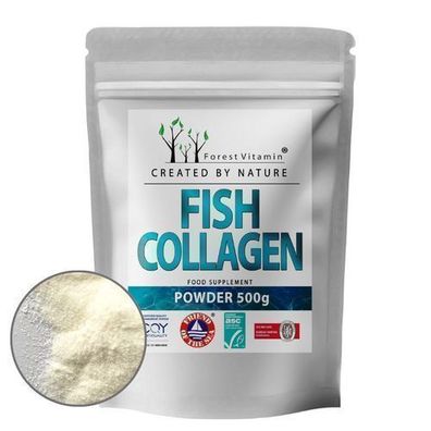 Kollagen Pulver 500g - Marine Collagen - Hydrolysat - Peptide - Forest Vitamin