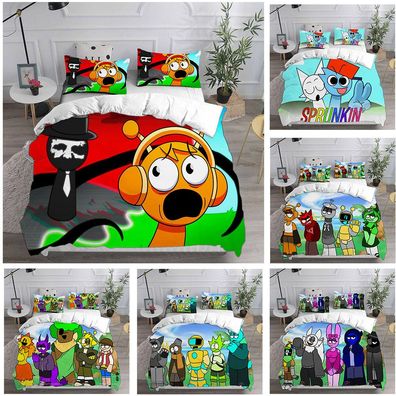 Incredibox Sprunki Xmas Bettbezug Kissenbezuge Deckenbezug Bettwasche-Set Single