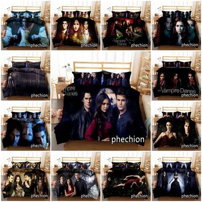 3D The Vampire Diaries Bettbezug Kissenbezuge 2/3pc Bettwasche-Set Single Double