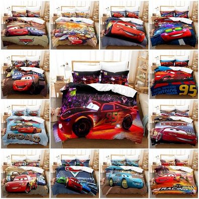 3D-Druck Auto McQueen Bettbezug Kissenbezuge 2/3pcs Bettwasche-Set Single Double