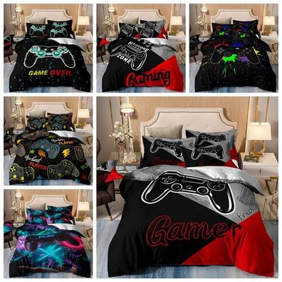 3D-Druck Gamepad Bettbezug Kissenbezuge 2/3pcs Bettwasche-Set Single Double