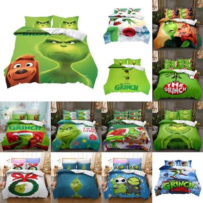 The Grinch Stole Weihnachten Bettbezug Kissenbezuge Bettwasche-Set Single Double