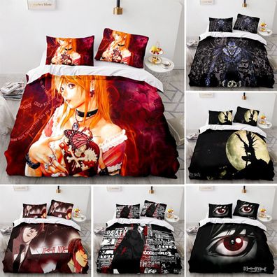 Anime Death Note Misa Bettbezug Kissenbezuge 2/3pcs Bettwasche-Set Single Double