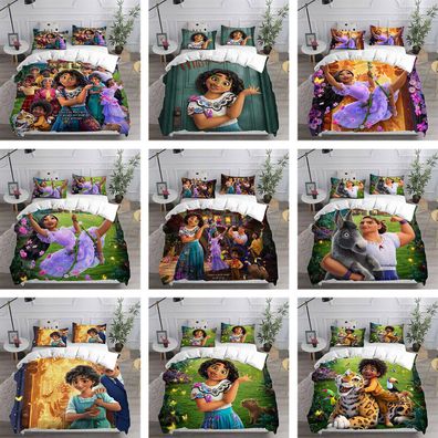 Encanto 3D-Druck Bettbezug Kissenbezuge 2/3pcs Bettwasche-Set Single Double