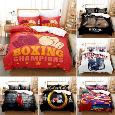 Boxing-themed 3D-Druck Bettbezug Kissenbezuge 2/3pc Bettwasche-Set Single Double