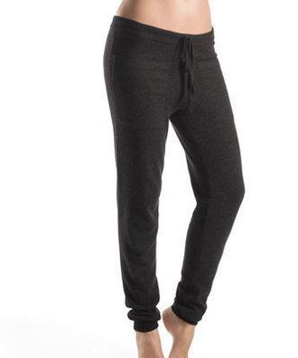 Loungehose Crosby Merino Viskose Cashmere black olive Rippenbündchen Taschen
