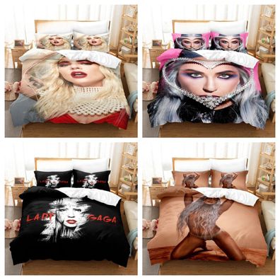 Lady Gaga Bettbezug Set Schlafzimmer Bettwasche Set Kissenbezuge Einzel Doppel