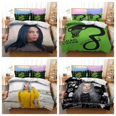 3D Billie Eilish Bettbezug Set Sanger Bettwasche Set Einzel Doppel Kissenbezuge